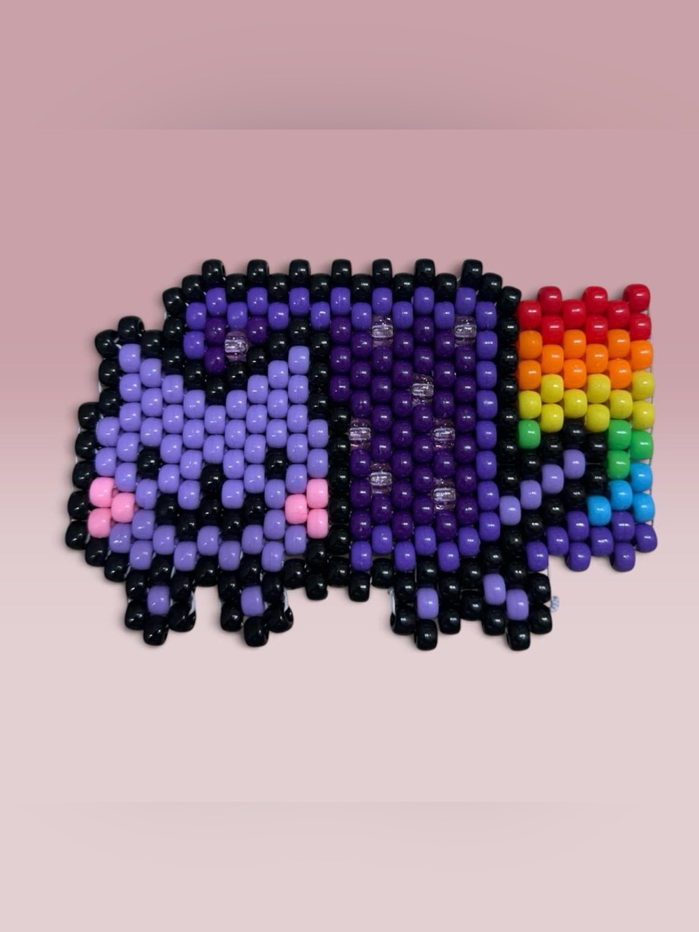 Handmade Nyan Cat Kandi with Rainbow Tail